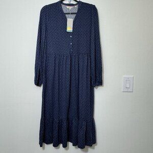 Boden Midi Dress Size 12 Petite Floral Tiered Boho Flowy Stretchy New